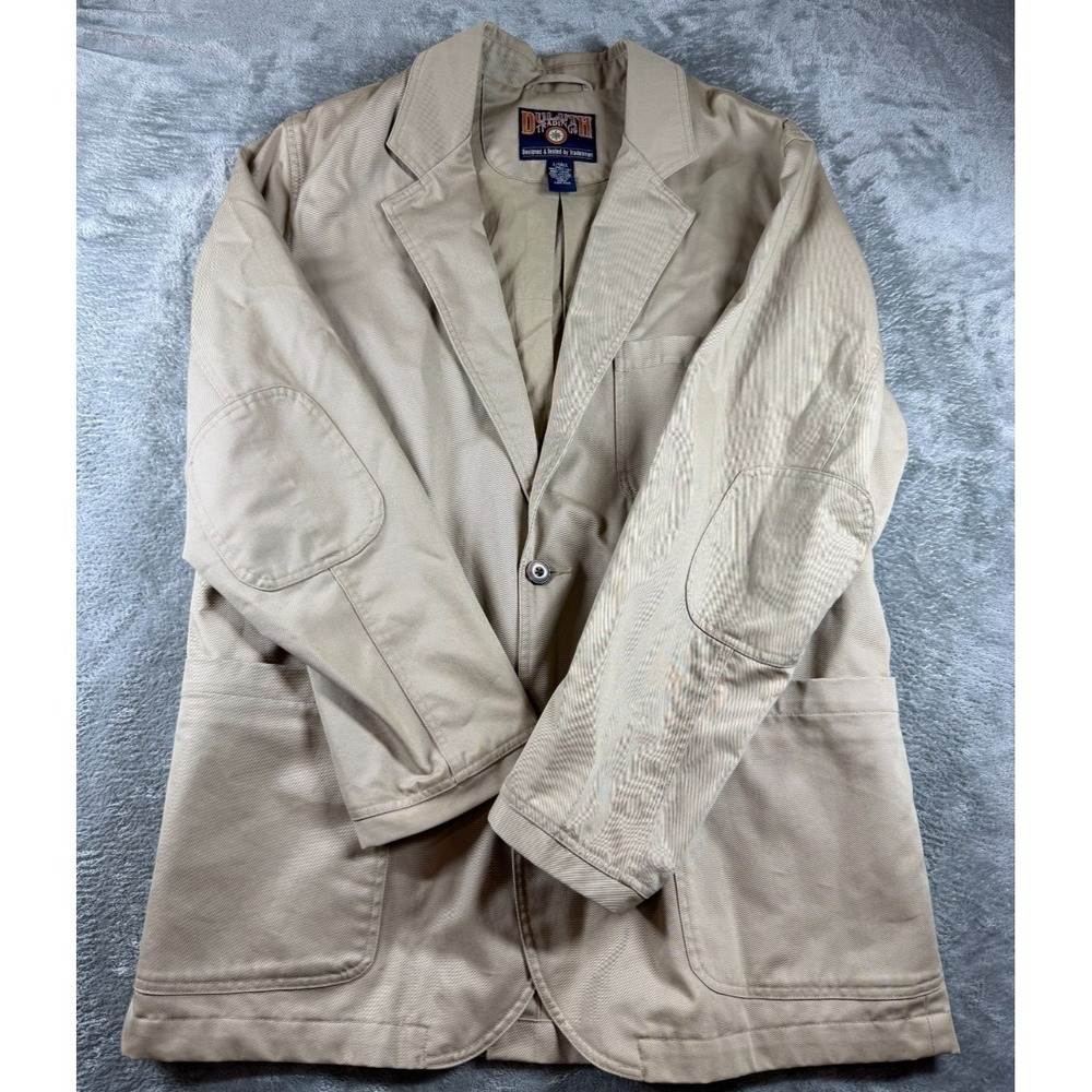 Duluth Trading Co Canvas Blazer Jacket L Tall Tan Workwear Tradesman